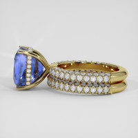 7.04 Ct. Purplish Blue Sapphire Ring, 14K Yellow Gold 4