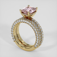 3.41 Ct. Peach Sapphire Ring, 14K Yellow Gold 2