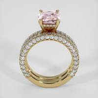 3.41 Ct. Peach Sapphire Ring, 14K Yellow Gold 3