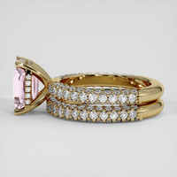 3.41 Ct. Peach Sapphire Ring, 14K Yellow Gold 4