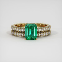 1.51 Ct. Emerald Ring, 18K Yellow Gold 1