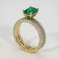 1.51 Ct. Emerald Ring, 18K Yellow Gold 2