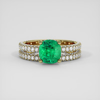 1.75 Ct. Emerald Ring, 18K Yellow Gold 1