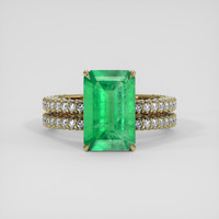 3.89 Ct. Emerald Ring, 18K Yellow Gold 1