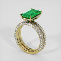3.89 Ct. Emerald Ring, 18K Yellow Gold 2