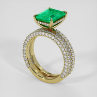 3.64 Ct. Emerald Ring, 18K Yellow Gold 2