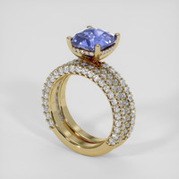 4.03 Ct. Blue Sapphire Ring, 18K Yellow Gold 2