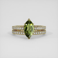 1.69 Ct. Green Sapphire Ring, 18K Yellow Gold 1