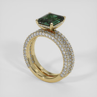 3.97 Ct. Bluish Green Sapphire Ring, 18K Yellow Gold 2