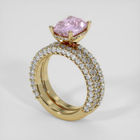 3.55 Ct. Pink Sapphire Ring, 18K Yellow Gold 2