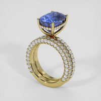 7.04 Ct. Purplish Blue Sapphire Ring, 18K Yellow Gold 2