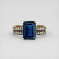 3.52 Ct. Blue Sapphire Ring, 18K Yellow Gold 1
