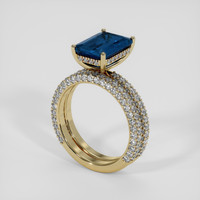 3.52 Ct. Blue Sapphire Ring, 18K Yellow Gold 2