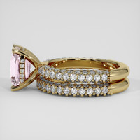 3.41 Ct. Peach Sapphire Ring, 18K Yellow Gold 4