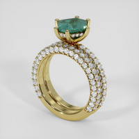 2.42 Ct. Greenish Blue Sapphire Ring, 18K Yellow Gold 2