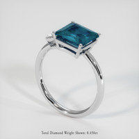 4.08 Ct. Greenish Blue Sapphire Ring, Platinum 950 2