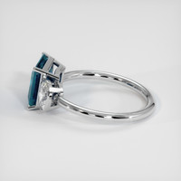 4.08 Ct. Greenish Blue Sapphire Ring, Platinum 950 4