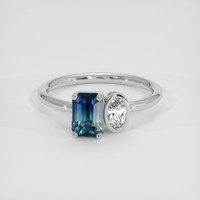 1.48 Ct. Bi Color Sapphire Ring, 14K White Gold 1