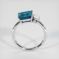 4.08 Ct. Greenish Blue Sapphire Ring, 18K White Gold 3