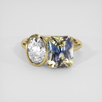 4.13 Ct. Bi Color Sapphire Ring, 14K Yellow Gold 1