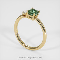 0.90 Ct. Bluish Green Sapphire Ring, 18K Yellow Gold 2