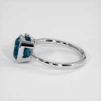 4.05 Ct. Greenish Blue Sapphire Ring, Platinum 950 4