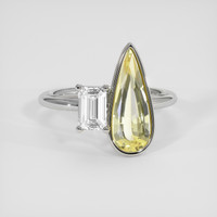 2.20 Ct. Yellow Sapphire Ring, Platinum 950 1