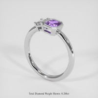 0.78 Ct. Pinkish Purple Sapphire Ring, Silver 2