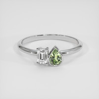 0.41 Ct. Green to Pink Alexandrite Ring, 14K White Gold 1