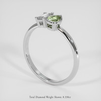 0.41 Ct. Green to Pink Alexandrite Ring, 14K White Gold 2