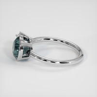 3.43 Ct. Greenish Blue Sapphire Ring, 14K White Gold 4
