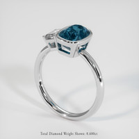 4.05 Ct. Greenish Blue Sapphire Ring, 18K White Gold 2