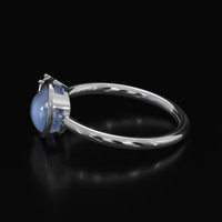 2.16 Ct. Sapphire Ring, 18K White Gold 4