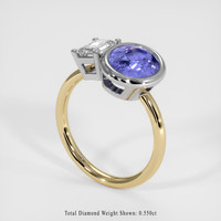 2.57 Ct. Violet Sapphire Ring, 14K White & Yellow 2