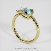 1.23 Ct. Greenish Blue Sapphire Ring, 14K Yellow Gold 2