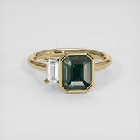 2.57 Ct. Green Sapphire Ring, 14K Yellow Gold 1
