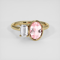 2.13 Ct. Pink Sapphire Ring, 14K Yellow Gold 1