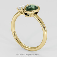 0.93 Ct. Green Sapphire Ring, 14K Yellow Gold 2