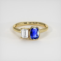 1.05 Ct. Blue Sapphire Ring, 18K Yellow Gold 1