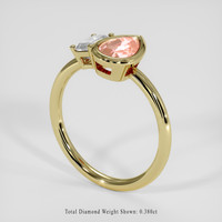 1.16 Ct. Padparadscha Sapphire Ring, 18K Yellow Gold 2