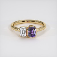 1.65 Ct. Purple Sapphire Ring, 18K Yellow Gold 1