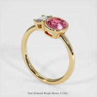 1.02 Ct. Padparadscha Sapphire Ring, 18K Yellow Gold 2
