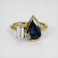 2.55 Ct. Blue Sapphire Ring, 18K Yellow Gold 1