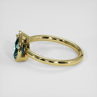1.23 Ct. Greenish Blue Sapphire Ring, 18K Yellow Gold 4