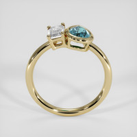 0.93 Ct. Greenish Blue Sapphire Ring, 18K Yellow Gold 3