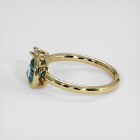 0.93 Ct. Greenish Blue Sapphire Ring, 18K Yellow Gold 4
