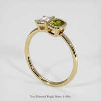 0.61 Ct. Greenish Yellow Sapphire Ring, 18K Yellow Gold 2