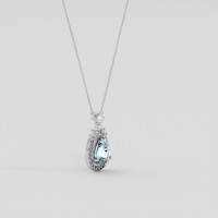 1.50 Ct. Blue Aquamarine Pendant, 14K White Gold 2