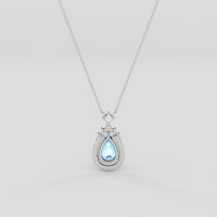1.50 Ct. Blue Aquamarine Pendant, 14K White Gold 4