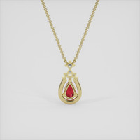 0.34 Ct. Ruby Pendant, 14K Yellow Gold 4